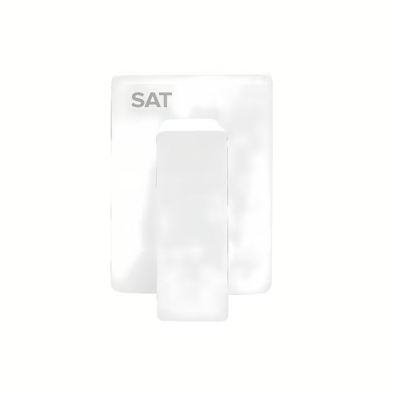 Bijeli kupaonski kukica SAT od inoxa pro montaža lijepljenjem bez bušenja