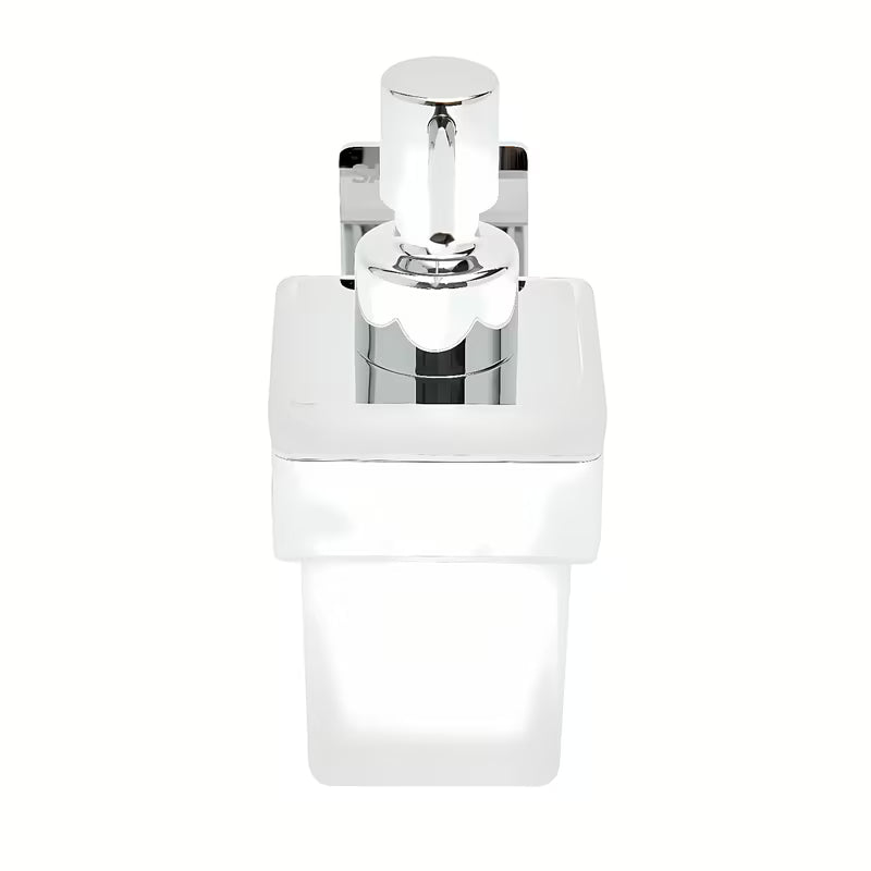 Kromirani dozator sapuna SAT od nehrđajućeg čelika pro montaža lijepljenjem bez bušenja.