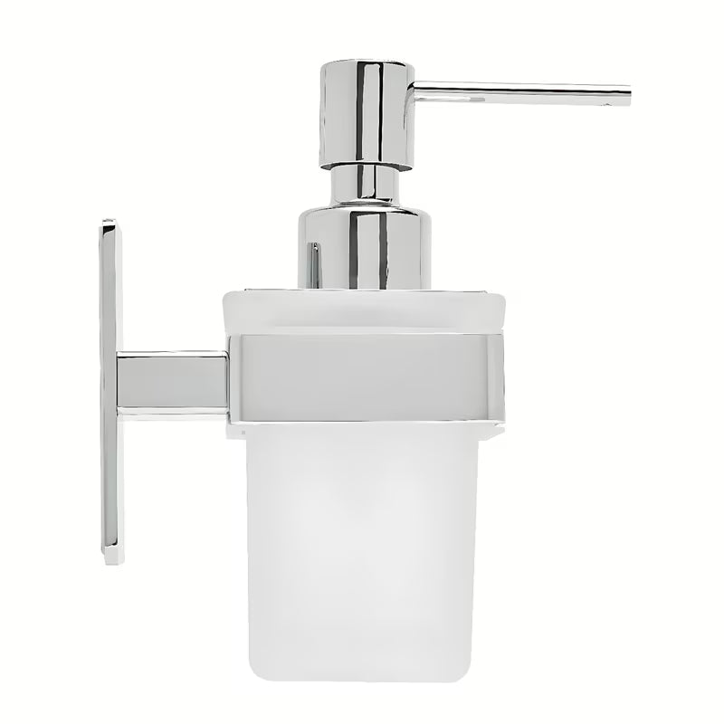 Kromirani dozator sapuna SAT od nehrđajućeg čelika pro montaža lijepljenjem bez bušenja.