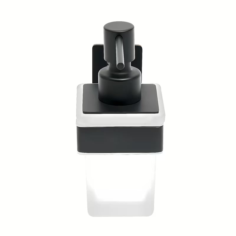 Crni nehrđajući dozator sapuna SAT pro montaža lijepljenjem bez bušenja