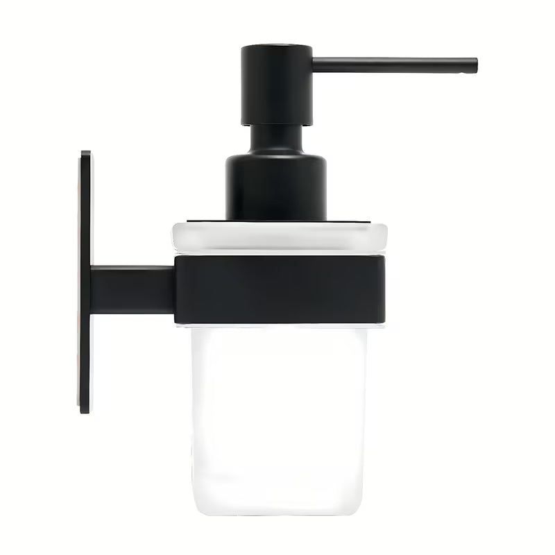 Crni nehrđajući dozator sapuna SAT pro montaža lijepljenjem bez bušenja