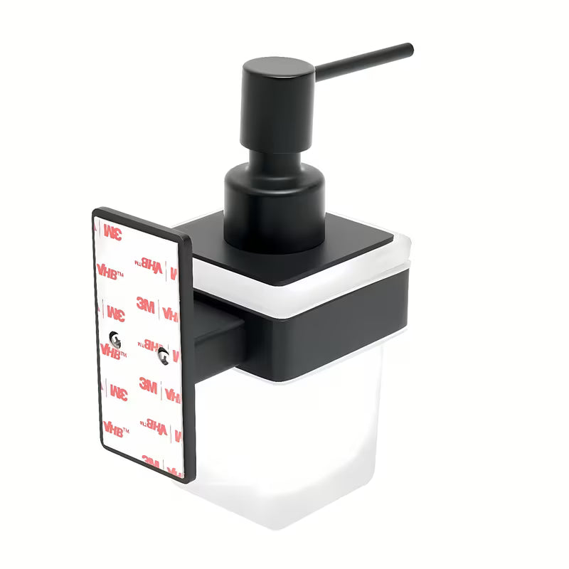 Crni nehrđajući dozator sapuna SAT pro montaža lijepljenjem bez bušenja