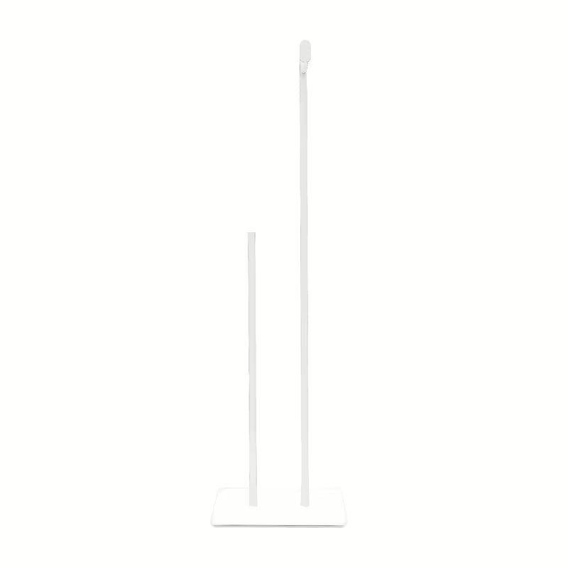 Samostojeći metalni držač toaletnog papira SAT u mat bijeloj boji s modernim četvrtastim linijama.