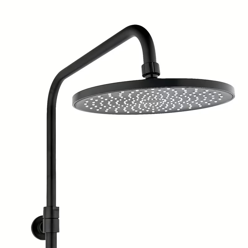 Termostatski tuš sustav SAT s crnom mat termostatskom slavinom, nadglavnim i ručnim tušem.