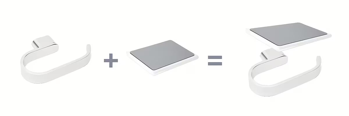 Zidni držač toaletnog papira SAT Simply R u sjajnom kromu, četvrtastog dizajna.