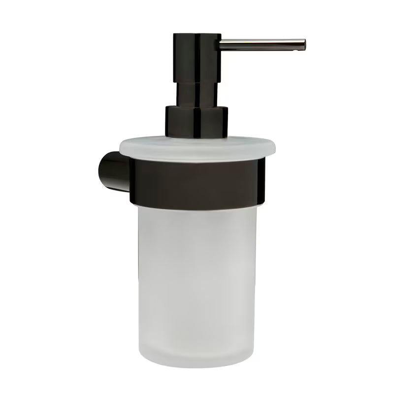 Zidni dozator sapuna SAT Simply R s PVD završnom obradom gun metal i mat staklom