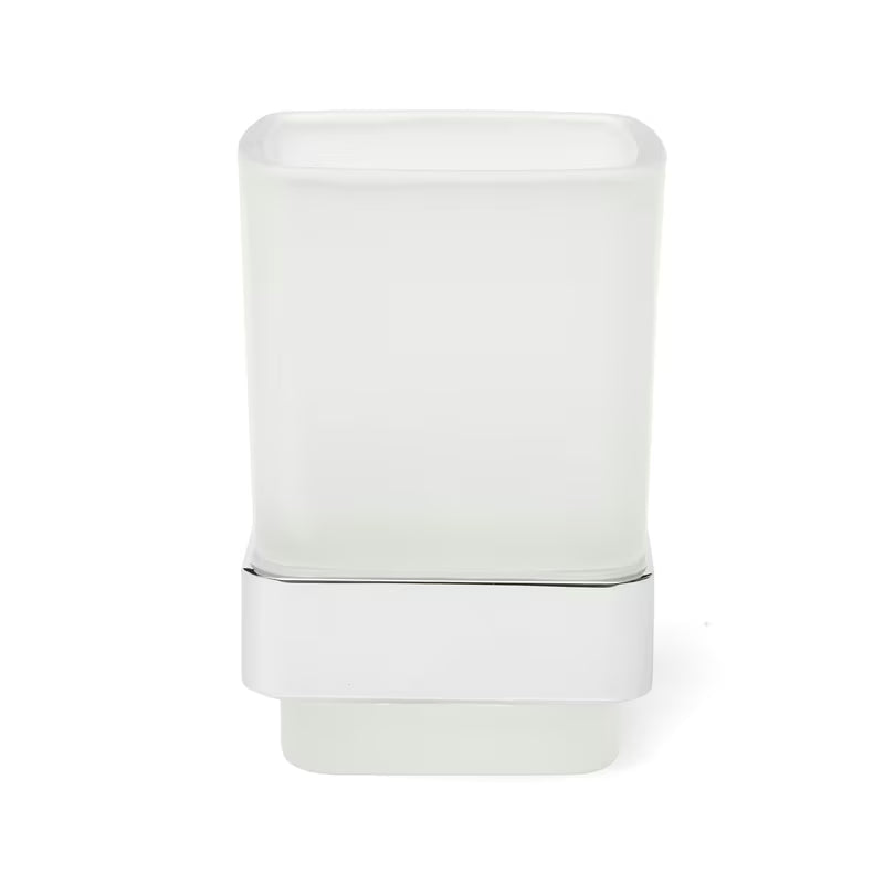 Zidni kromirani držač čaša SAT Simply S uključuje čašu od mat stakla