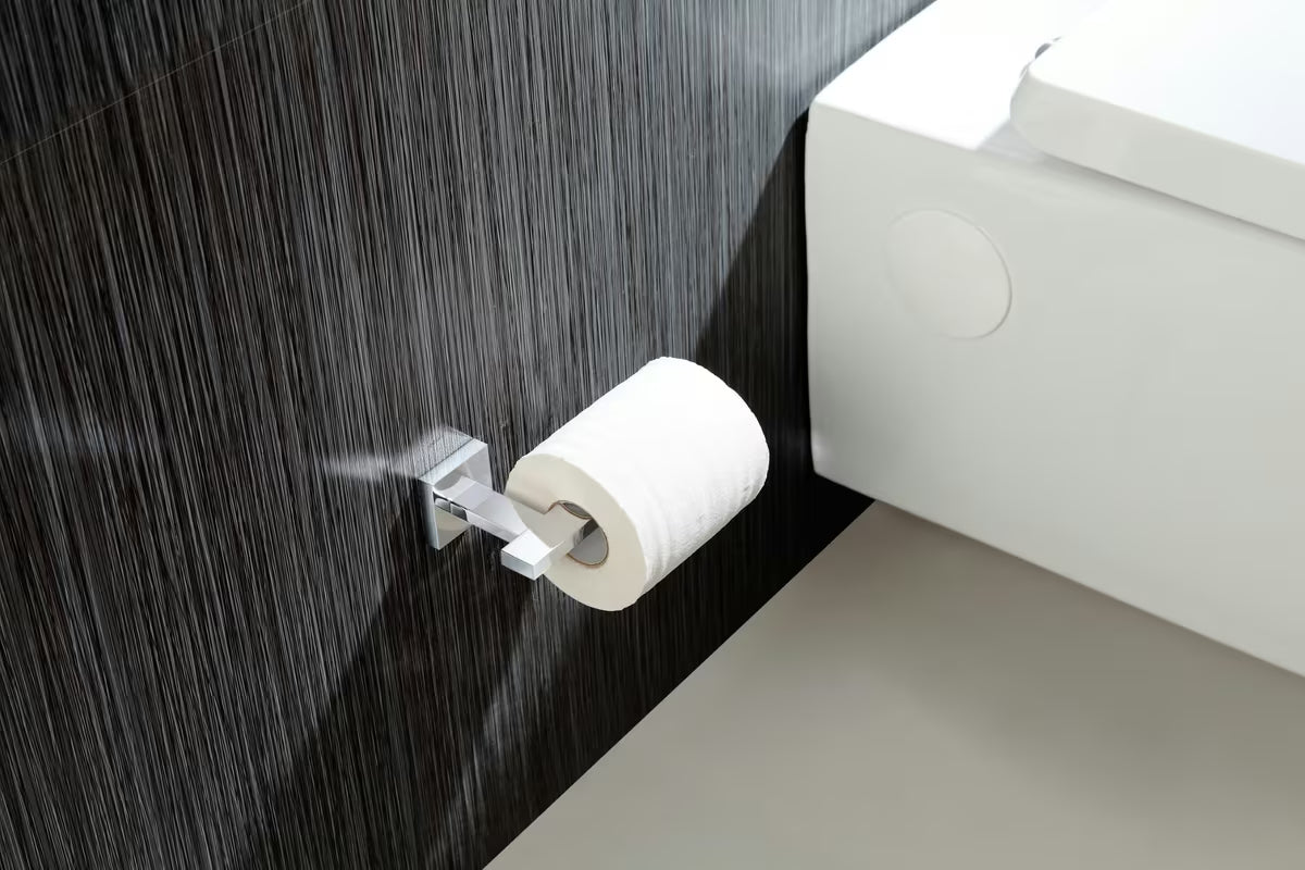 Zidni držač toaletnog papira SAT Simply S u sjajnoj krom izvedbi, četvrtastog dizajna