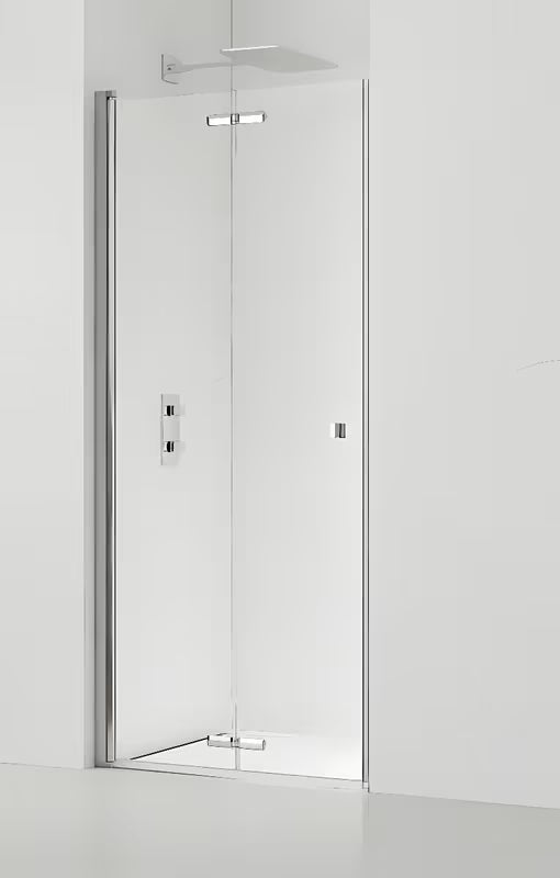Sklopivi tuš vrata za nišu 100 cm u sjajnom kromu s prozirnim sigurnosnim staklom i obradom EasyClean.
