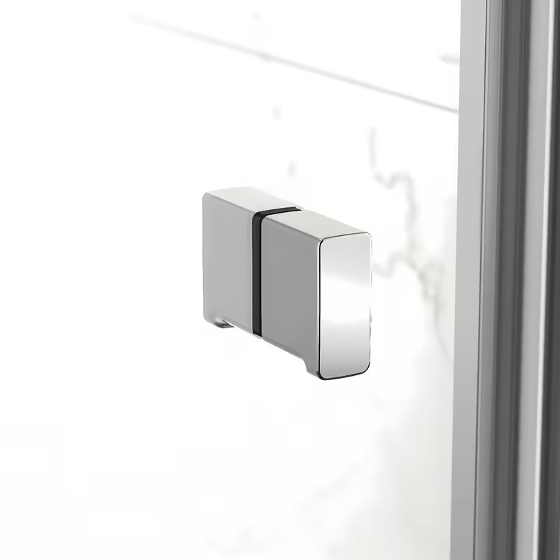 Pravokutna tuš kabina SAT Sk 100x80 cm u sjajnom kromu s prozirnim staklom i preklopnim vratima.