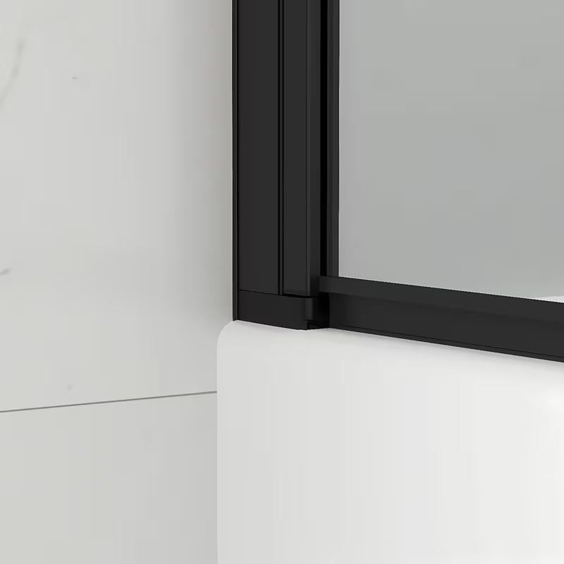 Crna paravan za kadu SAT SK 150x105 cm s prozirnim staklom i preklopnim otvaranjem