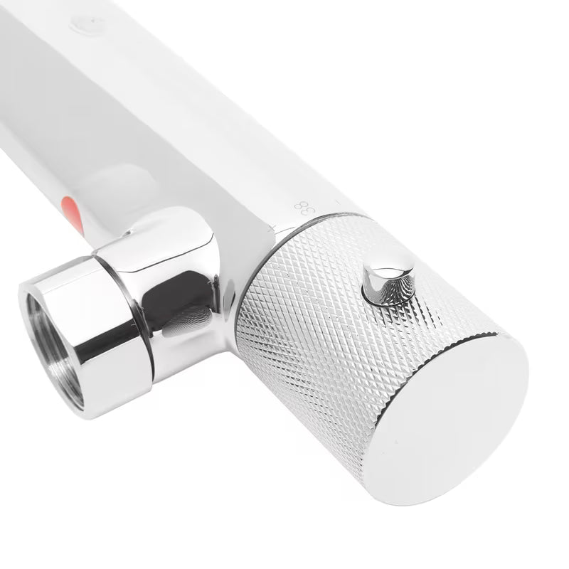 Termostatska miješalica za tuš SAT Chrome u krom izvedbi za zidnu montažu.