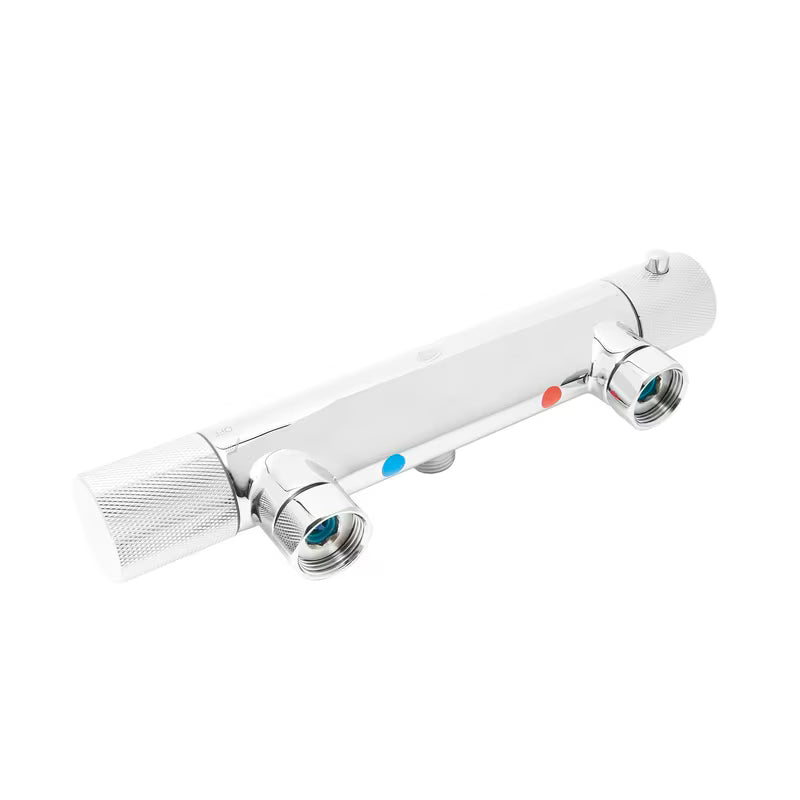 Termostatska miješalica za tuš SAT Chrome u krom izvedbi za zidnu montažu.