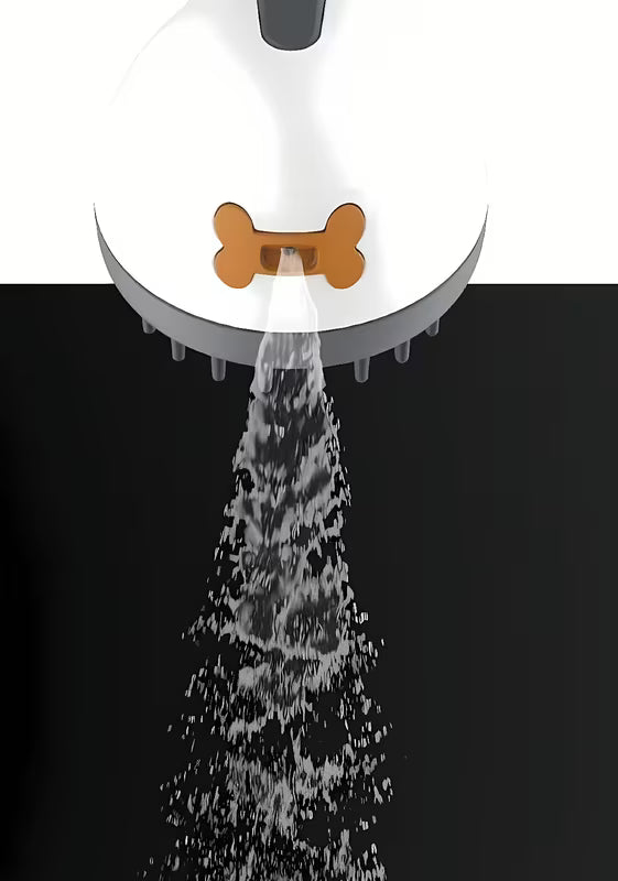 Bijela ručni tuš pro za pse s 4 funkcije i dugim masažnim izbočinama