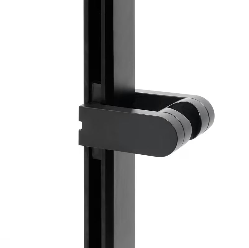 Tuš šipka SAT za zid u crnoj mat boji s kliznim i nagibnim držačem tuševi