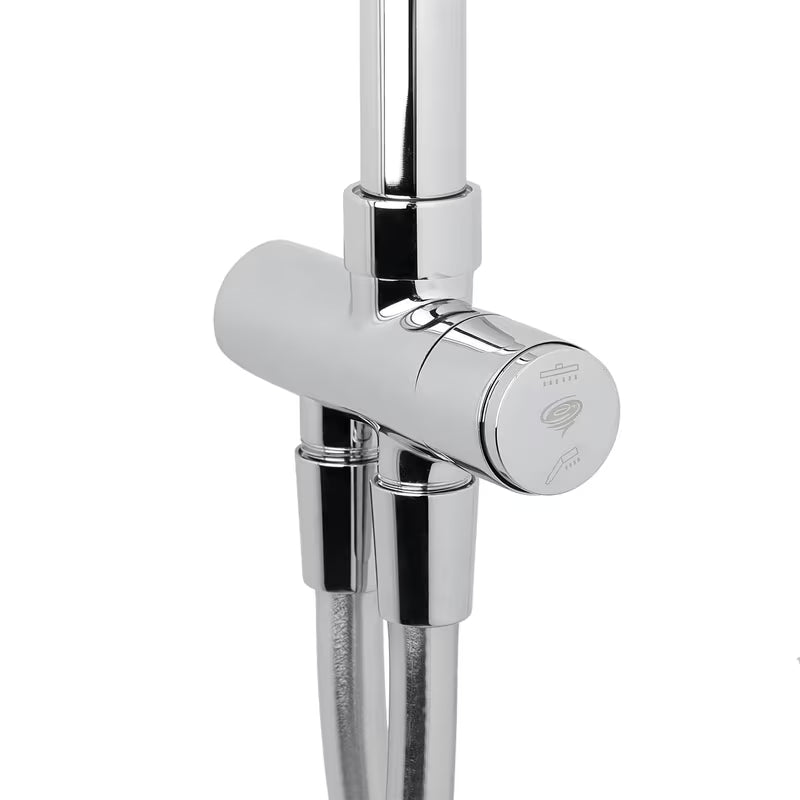 Kromirani tuš sustav SAT Chrome s nadglavnim tušem, ručnim tušem i tuš šipkom s klizačem.