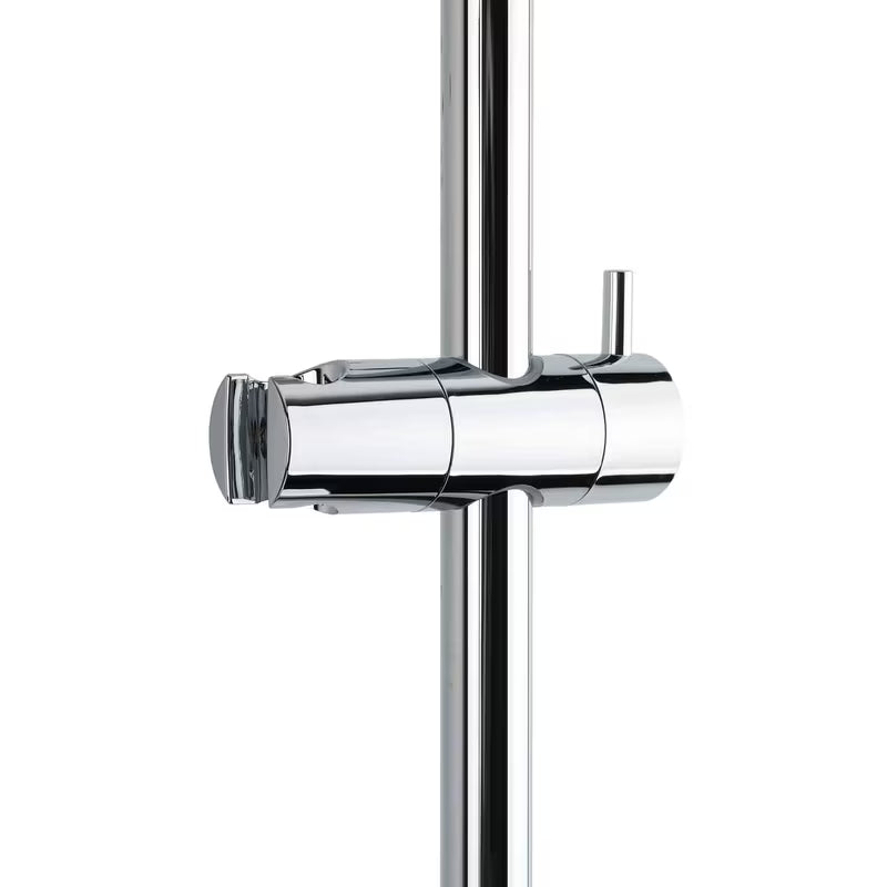 Tuš sustav SAT Chrome s jednoručnom miješalicom, policom, nadglavnim i ručnim tušem u izvedbi bijela/krom.