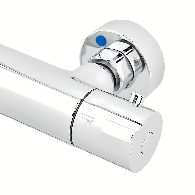 Tuš sustav SAT Chrome s termostatskom miješalicom, nadglavnim tušem 25 cm i ručnim tušem s tri vrste mlaza.