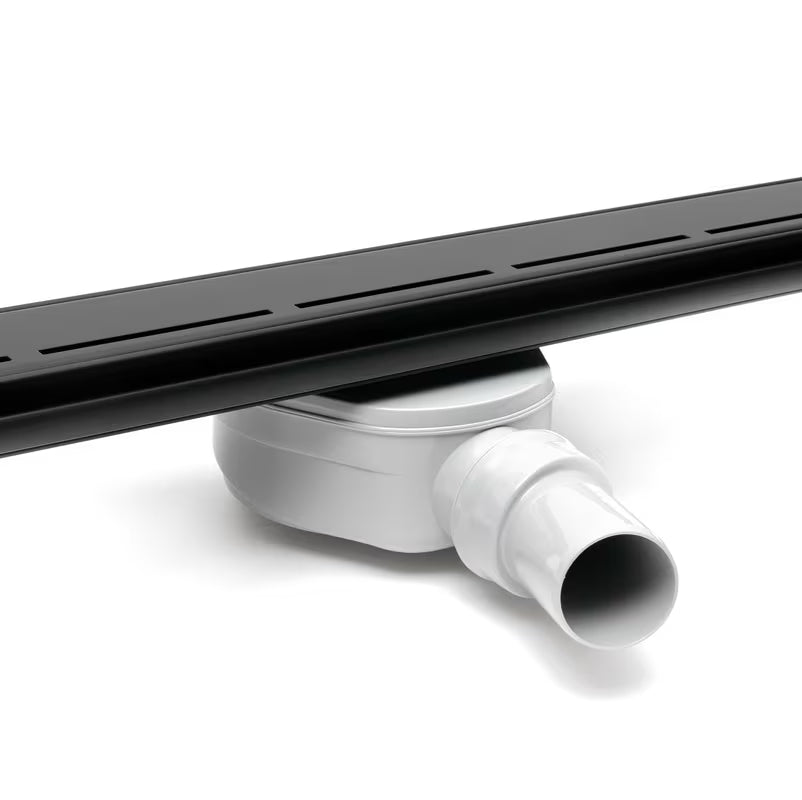 Crni tuš kanalica SAT s rešetkom 70 cm i sifonom na jednoj strani