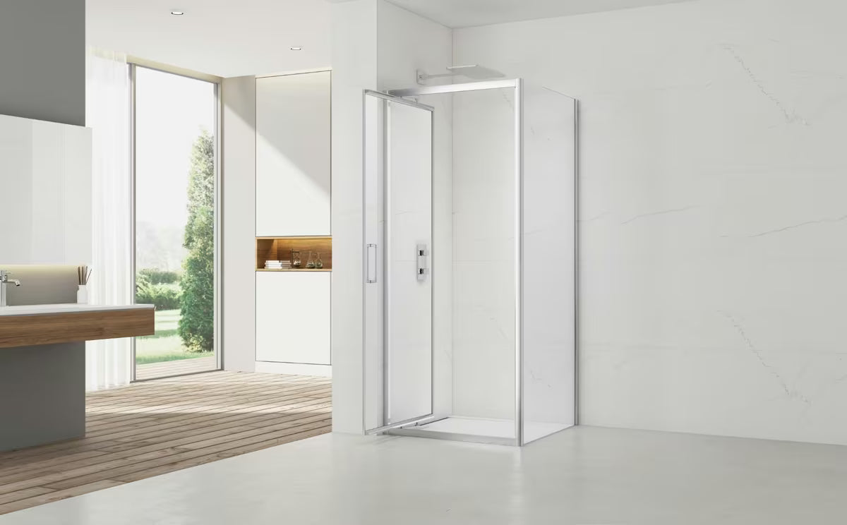 Pravokutna tuš kabina SAT Tex-C 80x100 cm s kliznim vratima, prozirnim staklom i kromiranim okvirom