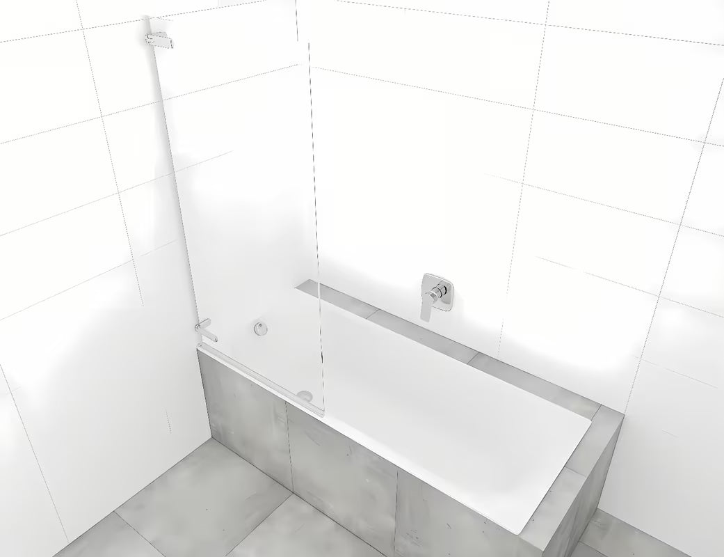 Paravan za Kadu SAT Tgd New 150x80 cm s prozirnim staklom i profilom u sjajnom kromu