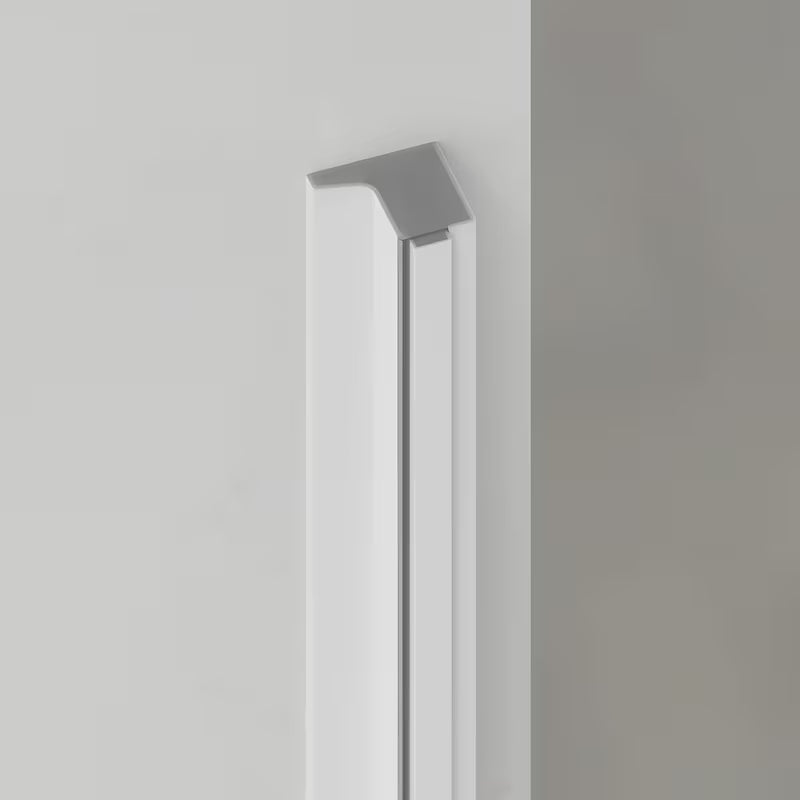 Tuš vrata SAT Tgd New 90 cm za nišu u mat bijeloj boji s prozirnim staklom i otvaranjem na šarke.