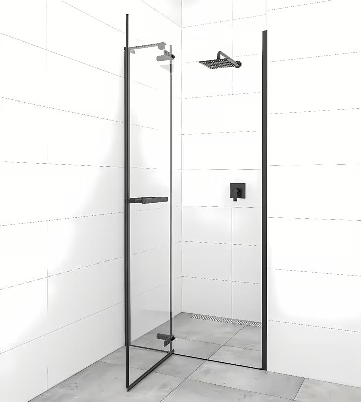 Tuš vrata SAT Tgd New za nišu 90 cm u mat crnoj boji s prozirnim staklom