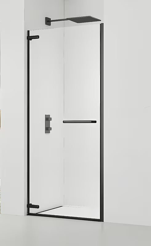Tuš vrata SAT Tgd New 90 cm u mat crnoj boji s prozirnim staklom i zaokretnim otvaranjem