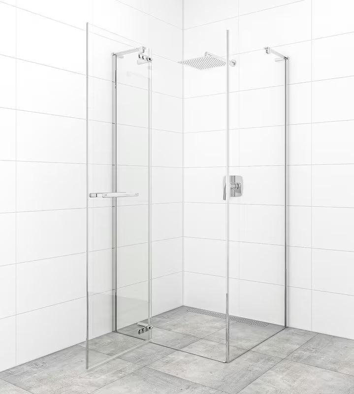 Tuš vrata s okretanjem SAT TGD New 120 cm, krom, prozirno staklo i Easyclean premaz