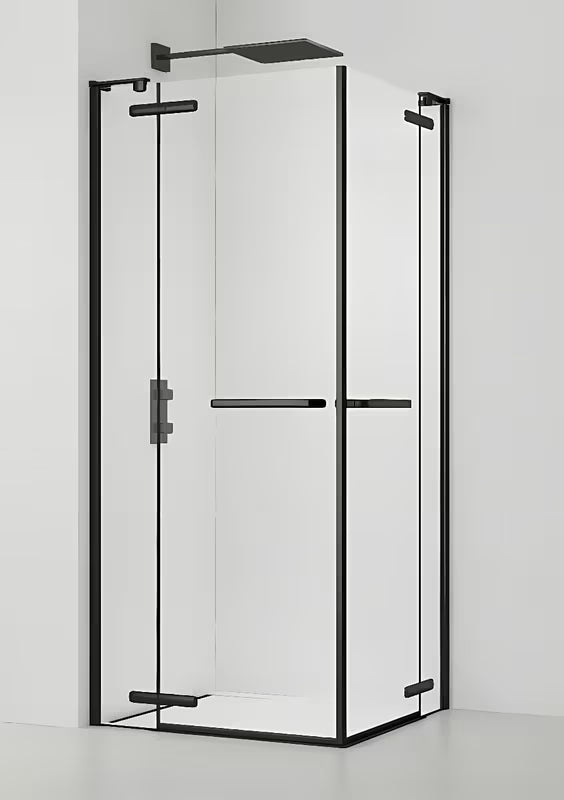 Kvadratna tuš kabina SAT TGD New 100 x 100 cm s prozirnim staklom i crnim mat profilima