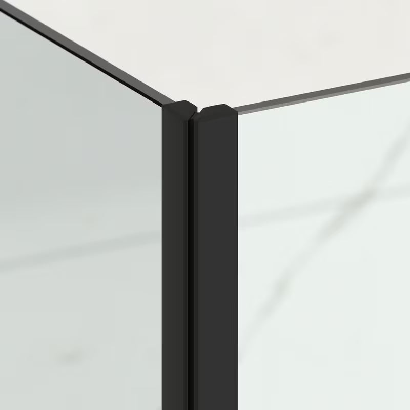 Kvadratni bezokvirni tuš kabina SAT TGD New 120x120 cm u crnoj mat boji s prozirnim staklom