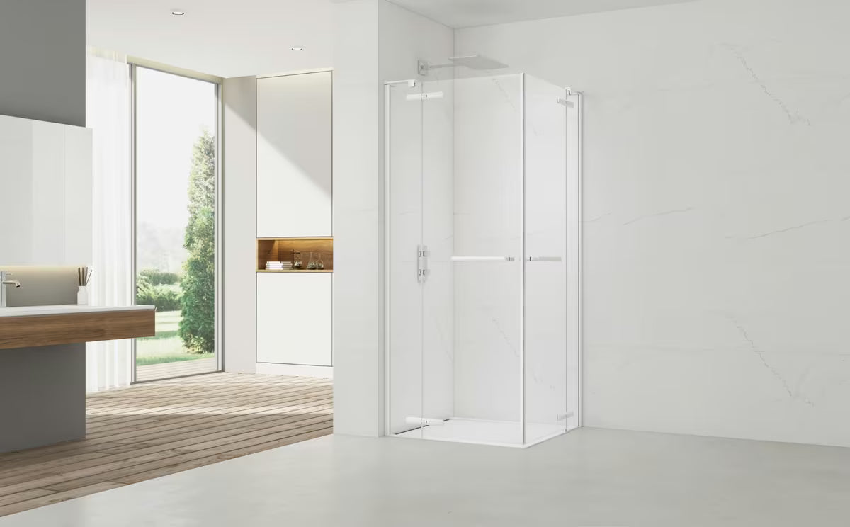 Pravokutni bezokvirni tuš kabina SAT TGD New 120x90 cm s prozirnim staklom i bijelim mat profilima