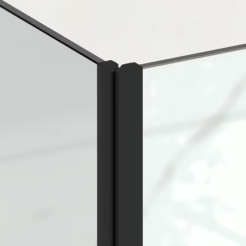 Pravokutna tuš kabina SAT Tgd New 100x80 cm u crnoj mat boji s prozirnim staklom i bezokvirnom izvedbom.