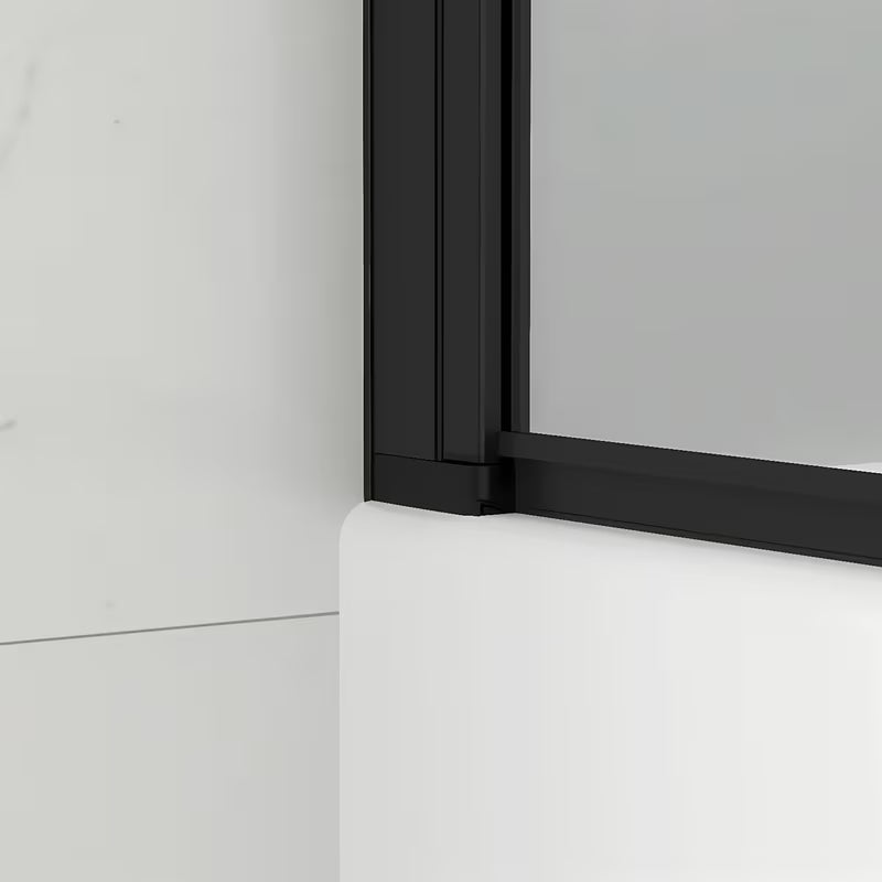 Paravan za Kadu SAT 150x80 cm s prozirnim staklom i crnim mat profilom