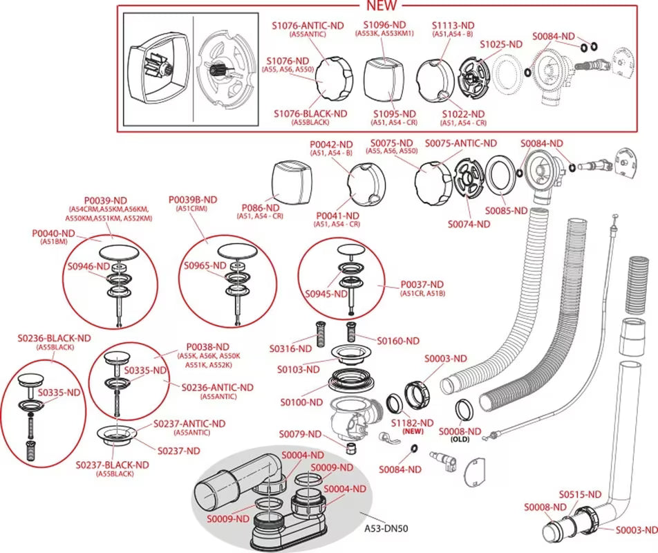 Odljevno preljevna Garnitura Za Kadu SAT Chrome u kromiranoj metalnoj izvedbi s upravljačem i sifonom