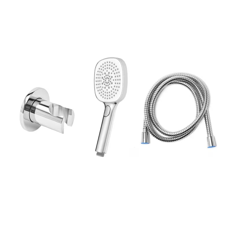 Kromirani set za kadu SAT s ručnim tušem i crijevom s tri vrste mlaza.