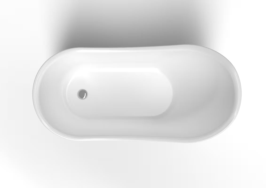 Bijela samostojeća kada SAT od lijevanog mramora bez preljeva, prikladna za zid i za samostojeću ugradnju.