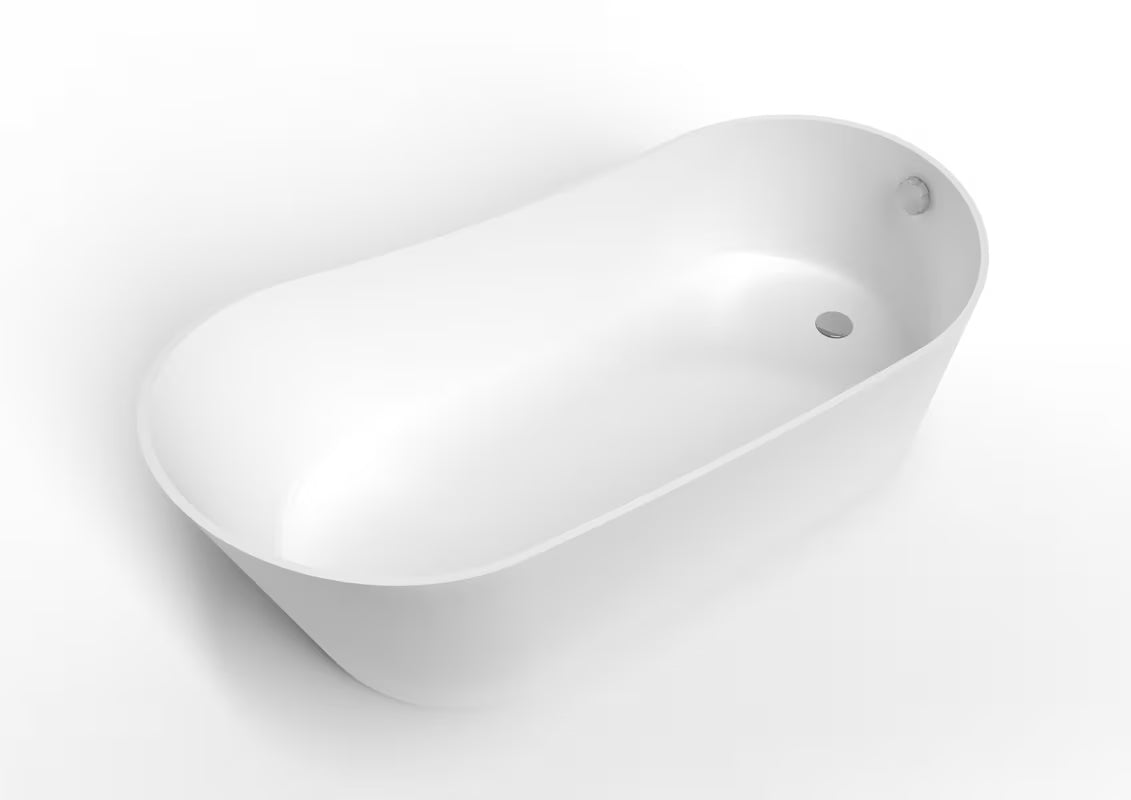 Samostojeća kada SAT Miranda od lijevanog mramora 180x83,2 cm, prikladna za zid i za samostojeću ugradnju