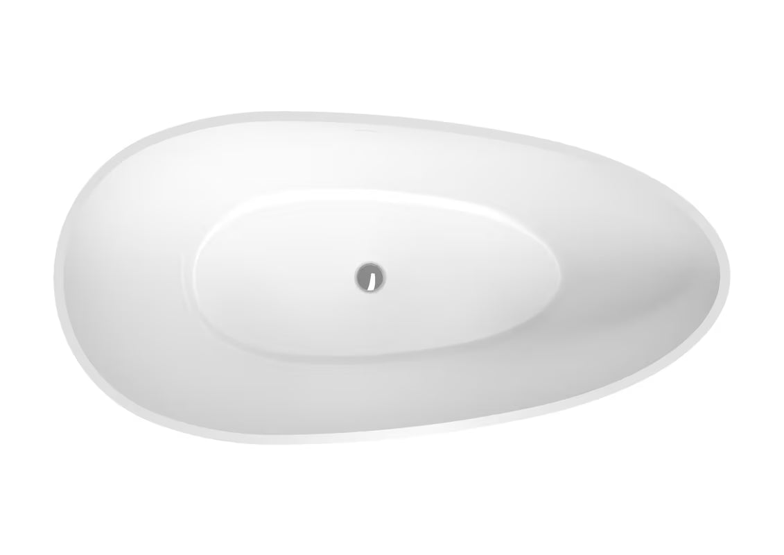 Samostojeća kada SAT 170x85 cm od lijevanog mramora u crno-bijeloj izvedbi, lijeva i desna orijentacija.