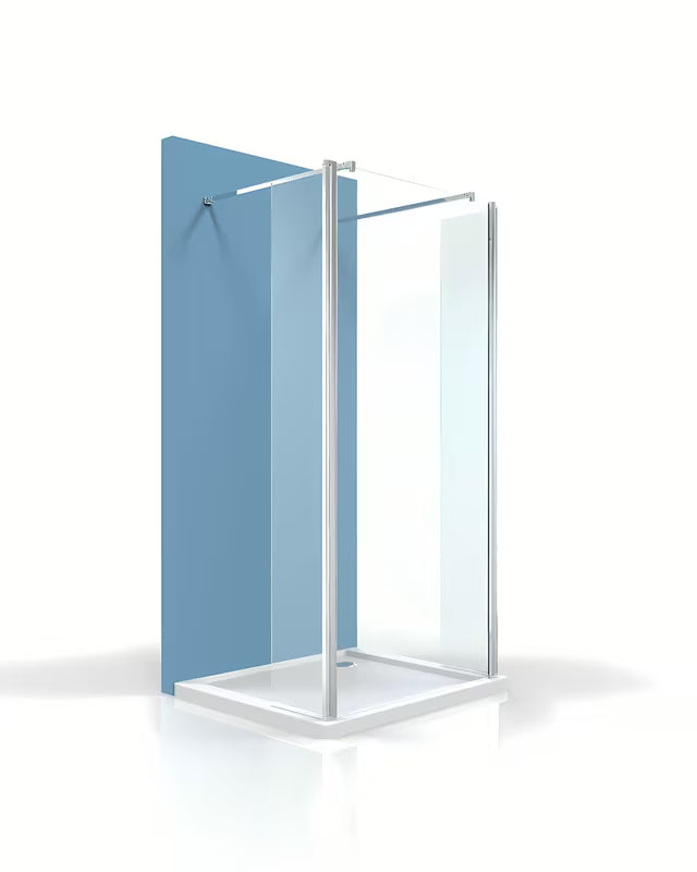 Okretna bočna tuš stijena SAT Walk-in od prozirnog stakla s kromiranim profilima