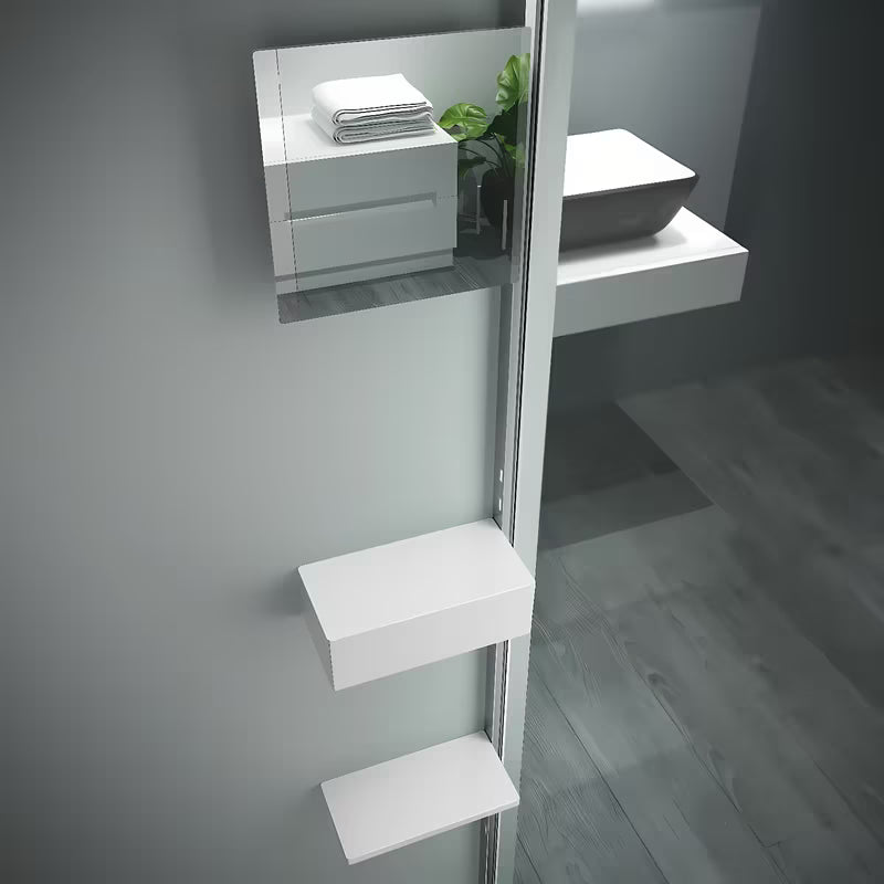 Bijela kupaonska polica SAT Walk-In kao dodatak za walk-in tuš kabinu