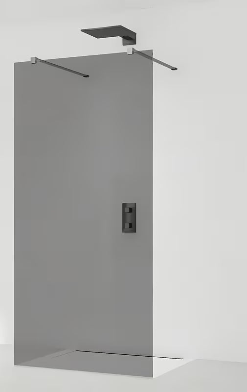 SAT Walk-in tuš stijena Walk-In 100 cm u crnoj izvedbi sa sigurnosnim staklom i EasyClean premazom.