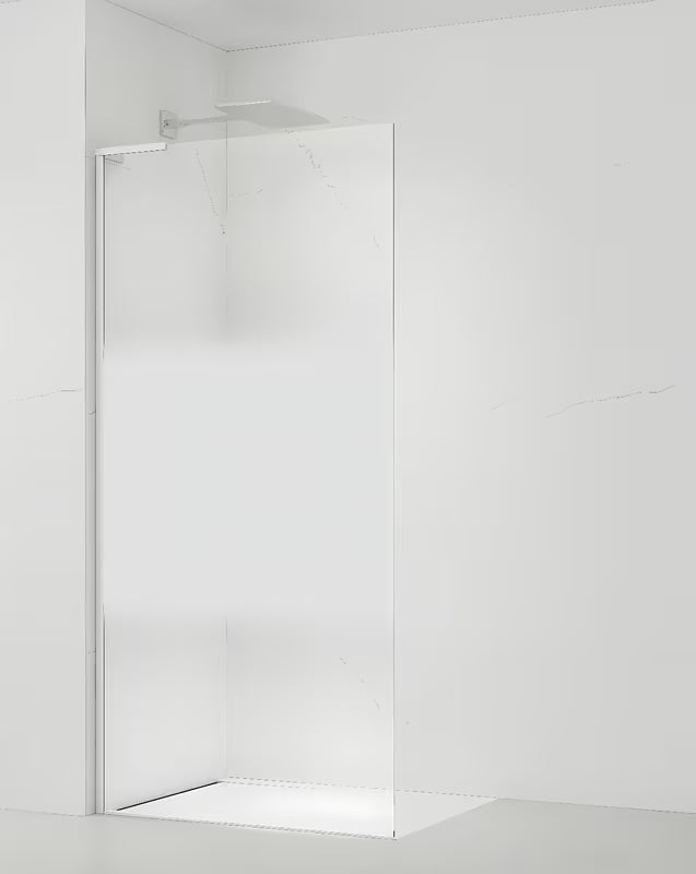 Bijela walk-in tuš stijena SAT Walk-in 100 cm s prozirnim staklom i intimnom trakom