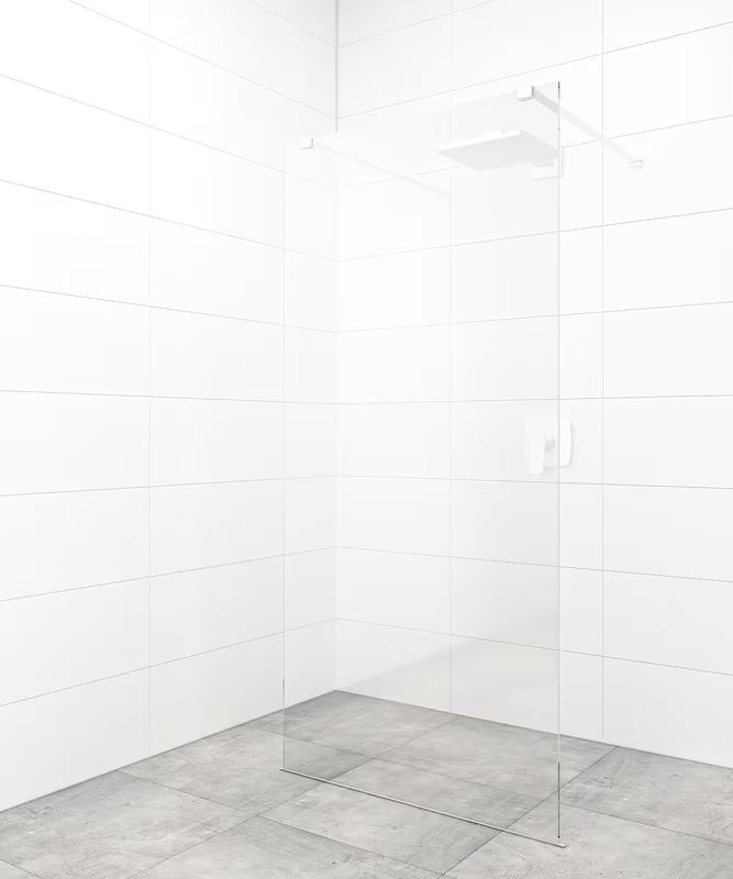 SAT Walk-in tuš stijena Walk-In 100 cm u bijeloj boji s prozirnim sigurnosnim staklom i EasyClean obradom.
