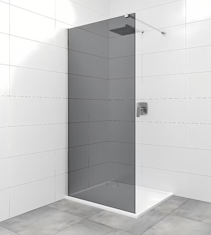 Walk-in tuš stijena SAT Walk-in 110x200 cm sa zatamnjenim neprozirnim staklom i profilima u sjajnom kromu.