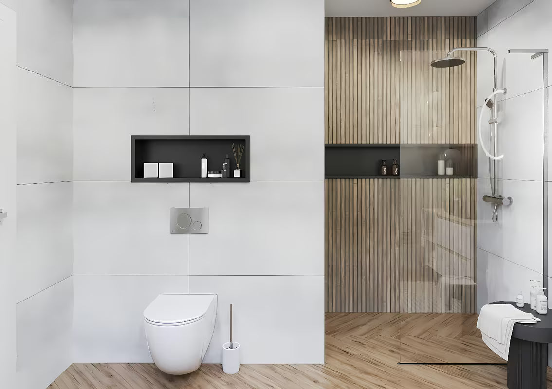 Walk-in tuš stijena SAT Walk-in 110 cm u krom izvedbi s prozirnim sigurnosnim staklom i premazom Easy Clean.