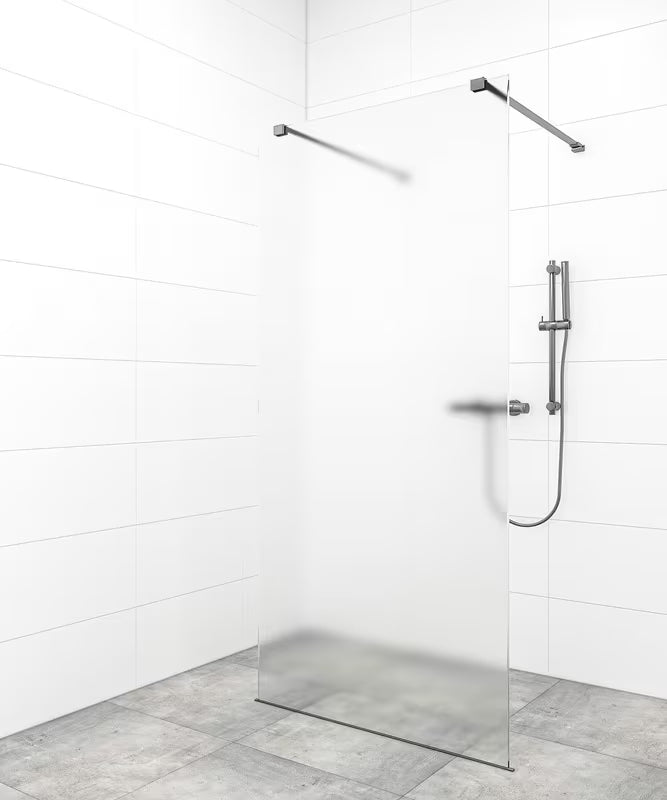 Tuš stijena SAT Walk-in 120 cm u crnoj izvedbi s prozirnim sigurnosnim staklom