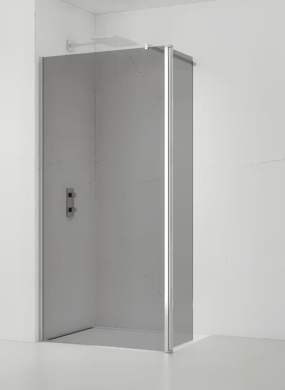 SAT Walk-in tuš stijena Walk-In 140 cm u sjajnom kromu s neprozirnim staklom i dimljenim efektom