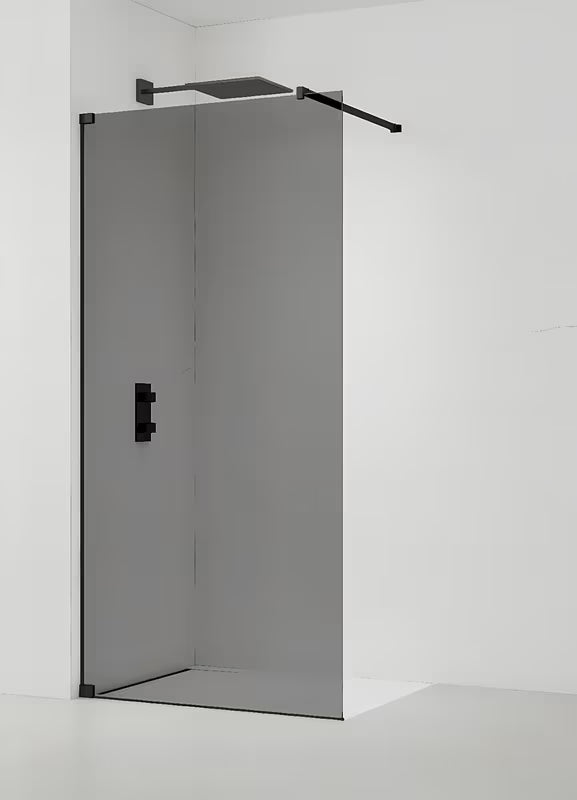 SAT Walk-in tuš stijena Walk-In 80 cm u crnoj izvedbi sa zatamnjenim neprozirnim staklom