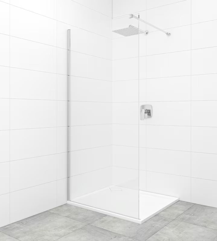 SAT Walk-in tuš stijena Walk-In 90 cm u krom izvedbi s prozirnim sigurnosnim staklom